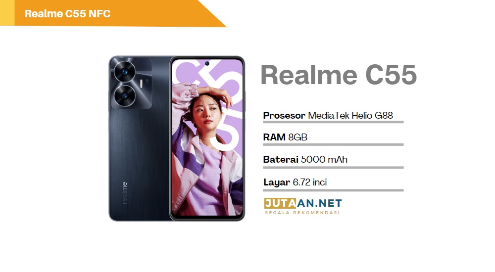 Spesifikasi Realme C55, C Series Pertama dengan NFC